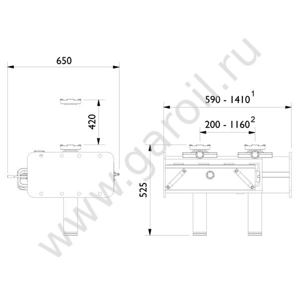 Канавный подъемник г/п 20т GD200-2, AC Hydraulic